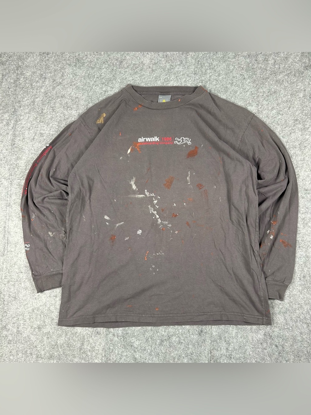 Vintage 90s Airwalk Skate Paints Splattered Y2K Long Sleeve Shirt Size Large
